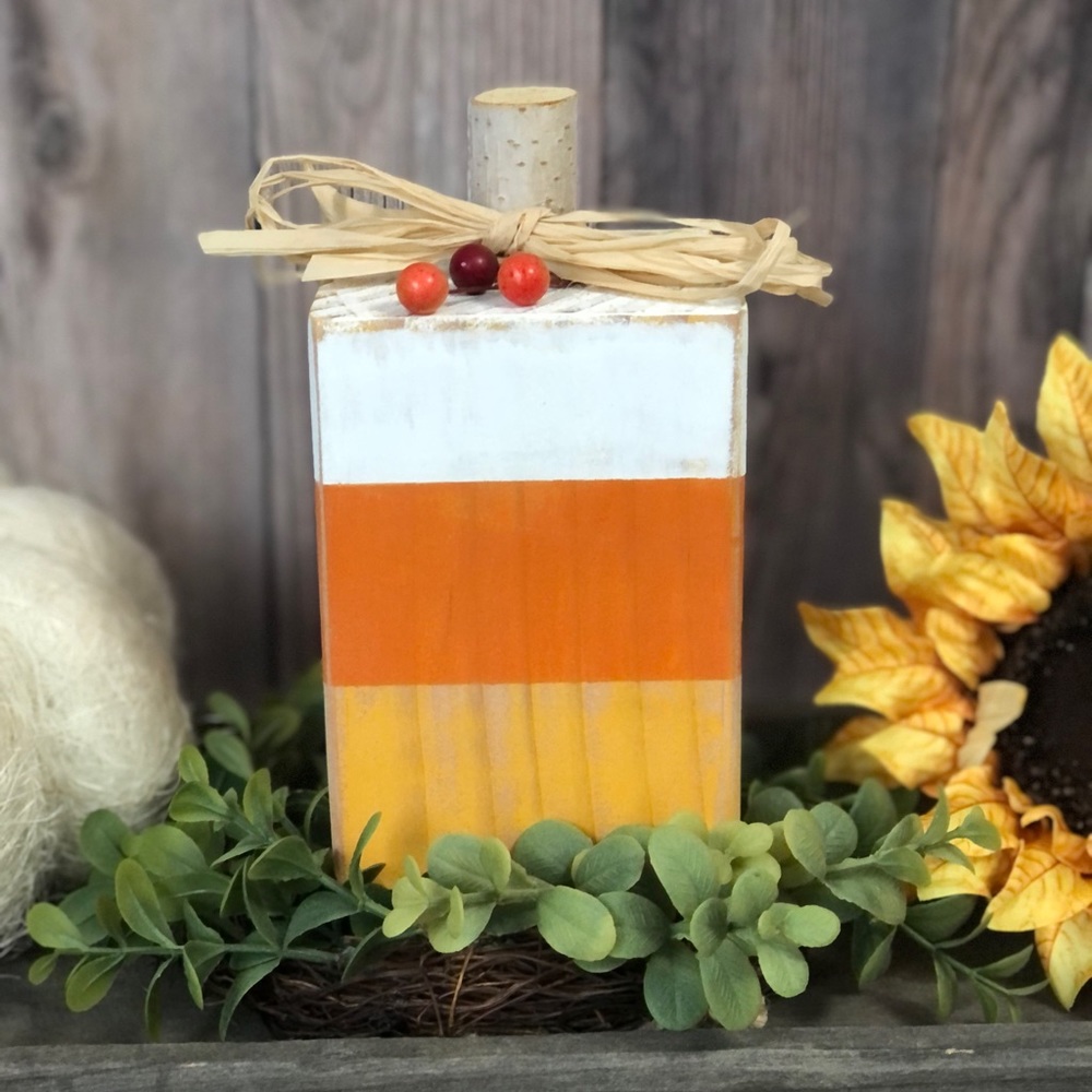 Candy Corn Fall/Halloween Wood Block